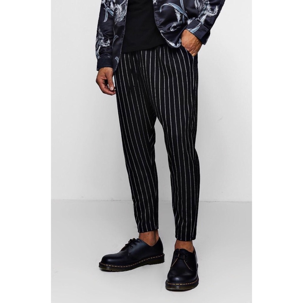 Pinstripe Smart Jogger Trousers